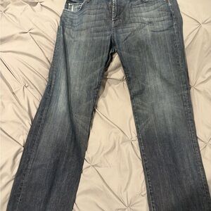 7 For All Mankind Men's Straight Jeans in Dark Blue